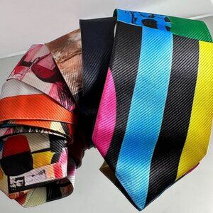 Modernist Colorful Tie Retro Designer Menswear Tie Necktie Mid Century Painting